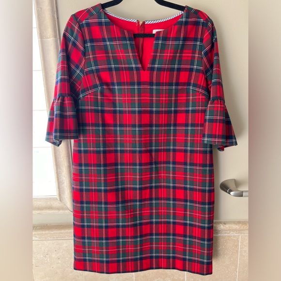 Vineyard Vines Merry Red Plaid Shift Dress Women’s Size 4 EUC - Picture 2 of 16